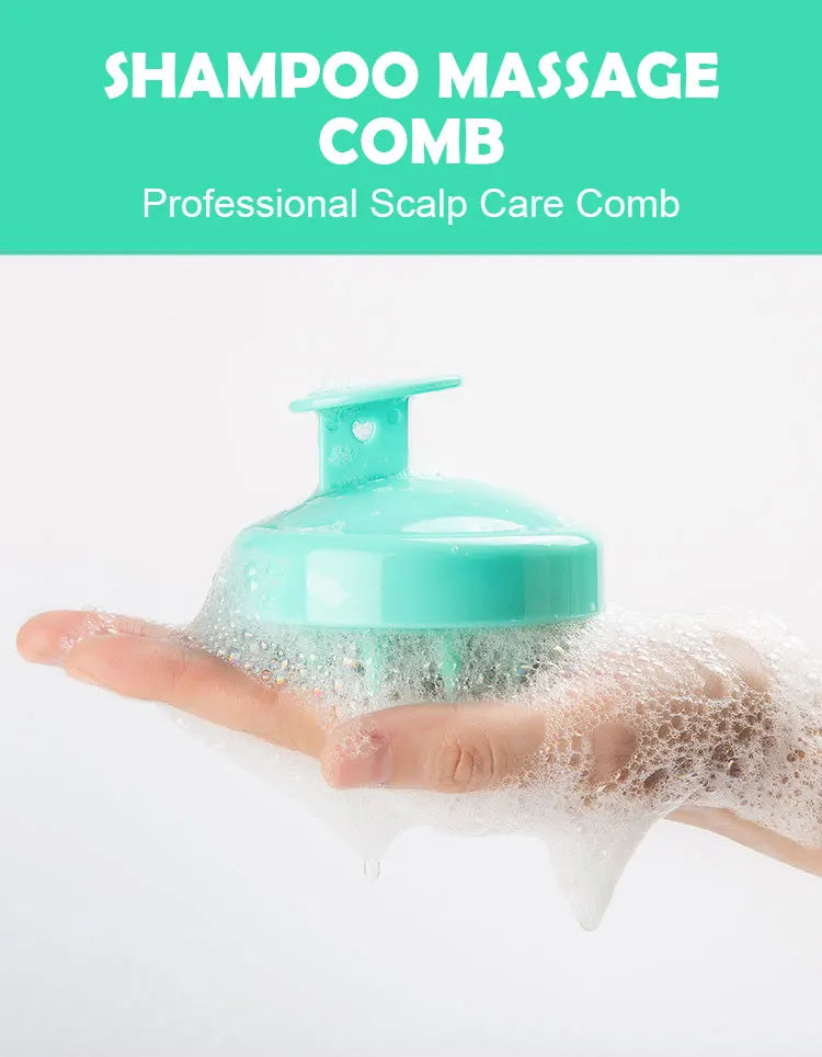 Silicone Scalp Massage Comb - Soft PE Bristles Shampoo Brush for Deep Cleansing, Home SPA & Bath Brush