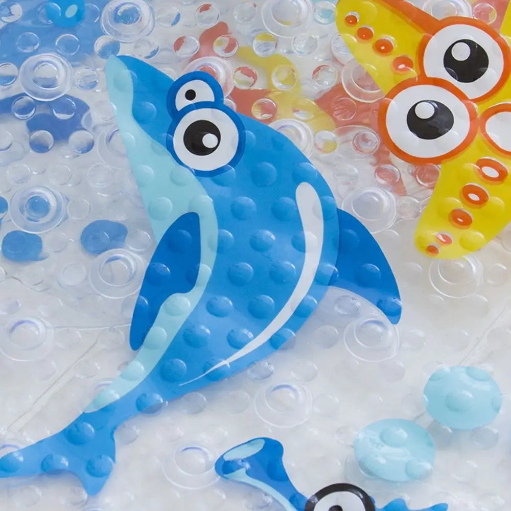 Soft Cartoon PVC Kids Anti Slip Bath Mat Non Skid Safety With Sucker Shower Mat Massage Bathtub Mats Pad