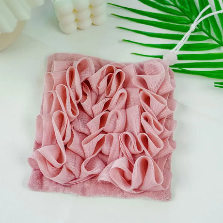 2-In-1 Bath Ball Towel Loofah With Drawstring Closure For Soap Soft Exfoliating Mesh Shower Sponge Body Skin Care Bathing Tools
