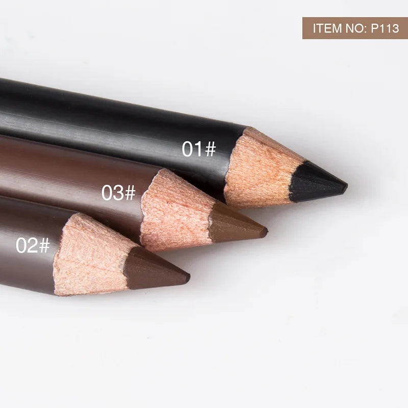 2pcs MENOW 3 Colors Long Lasting Waterproof Eyebrow Pencils Double Use Wooden Pole Eyeliner Permanent Makeup Tattoo Accessories