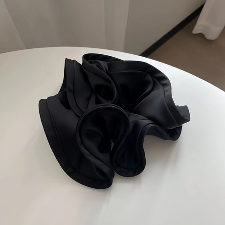 Korean Big Hair Tie Ribbon Scrunchies Satin Elastic Hair Band Bow Women Simple Temperament New Style Ponytail Hair Accessories