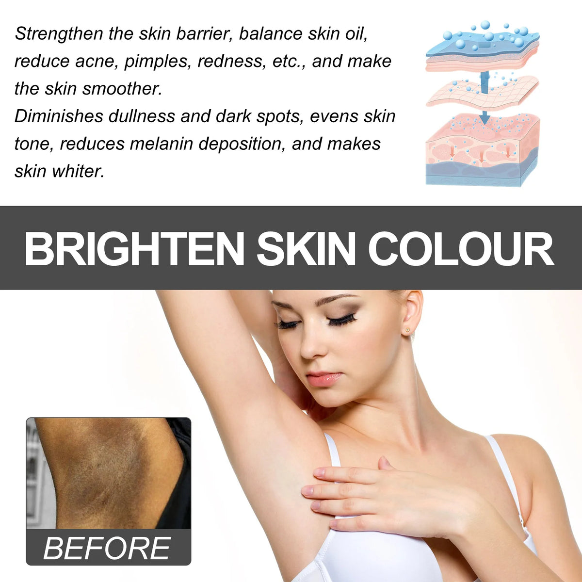 Whitening Cream Private Parts Underarm Bleaching Serum Whiten Butt Knee Brighten Inner Thigh Intimate Parts Dark Remove Melanin