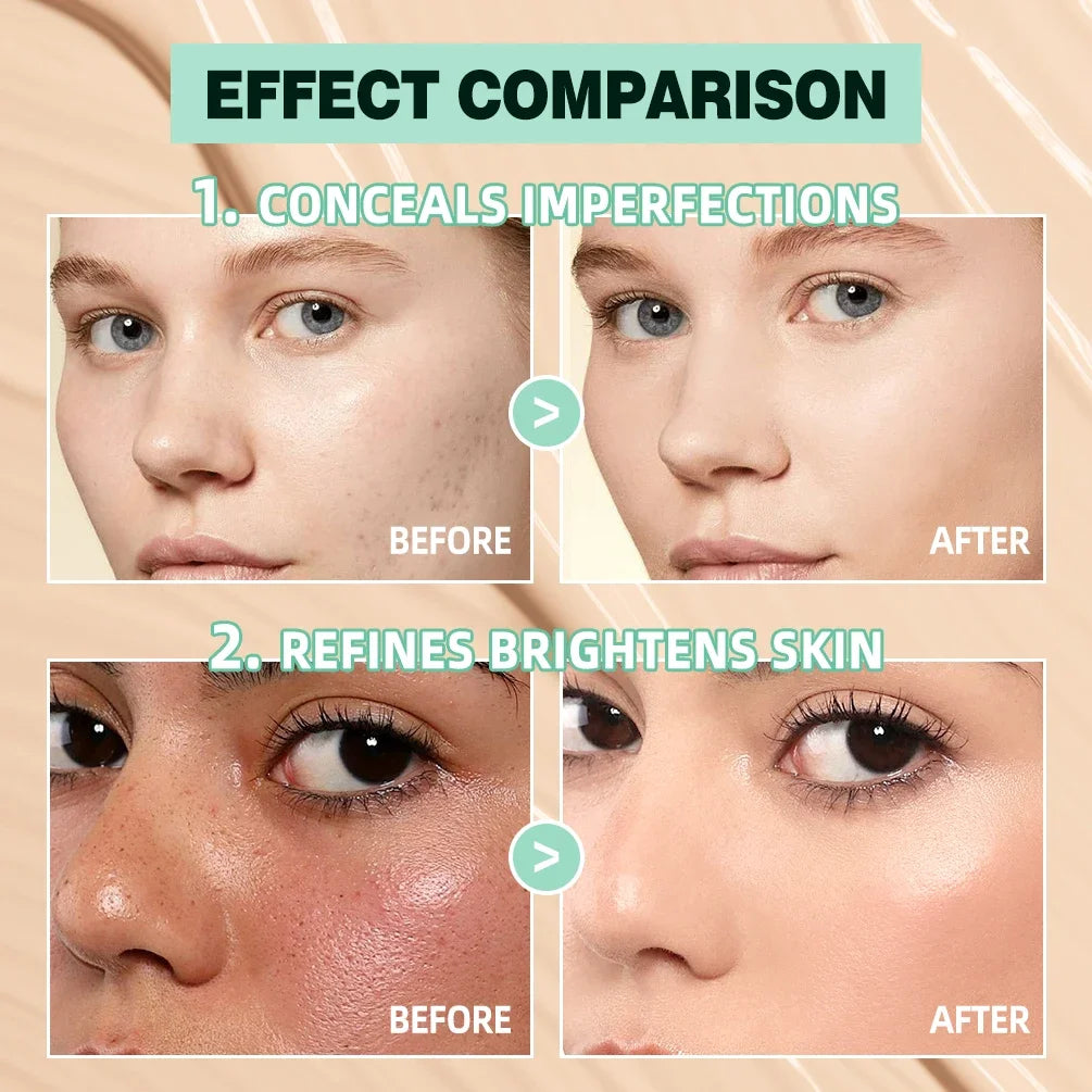 QIBEST 3D Full Coverage Concealer Long Lasting Liquid Concealer For Dark Circles Natural Finish Seamless Blend Under Eye Makeup