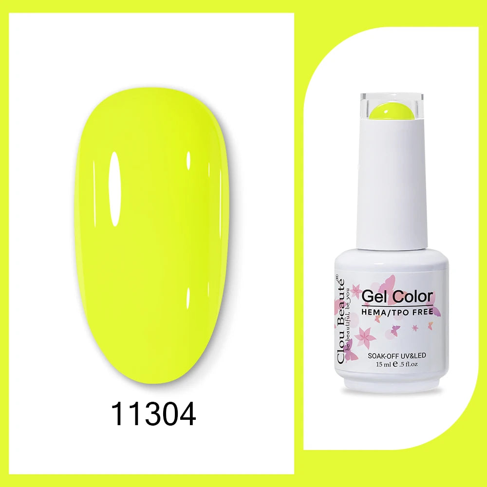Clou Beaute Gel Color Hema TPO Free 15ml Gel Nail Varnish Soak Off UV Gel Polish Nail Art Manicure Lacquer Nail Art Jelly Gel