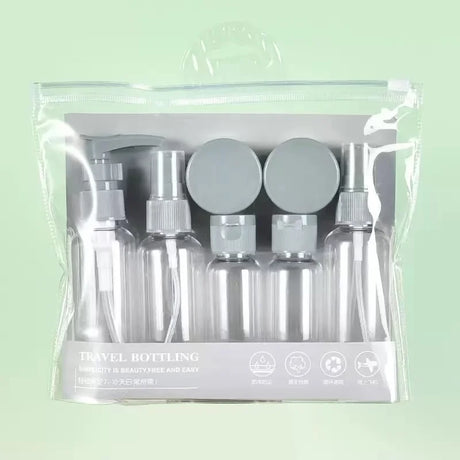 7PCS Travel Bottle Bag Wash Set Makeup Shampoo Body Wash Portable Skin Care Product Hand Cream Refillable Spray Lotion Bottle