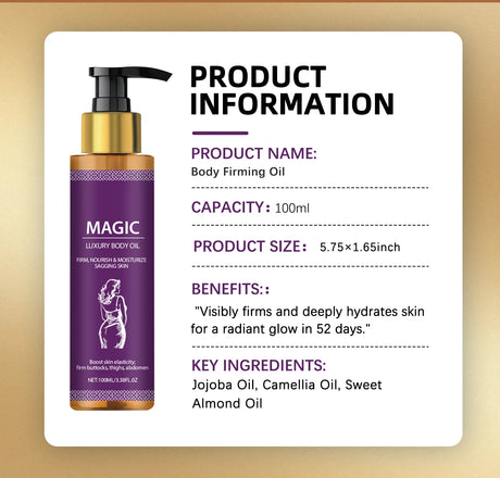 Tightening Body Oil Lightening Improve Dry Brightening Nourishing Lifting Firming Smooth Anti Cellulite Skin Care Massage Care