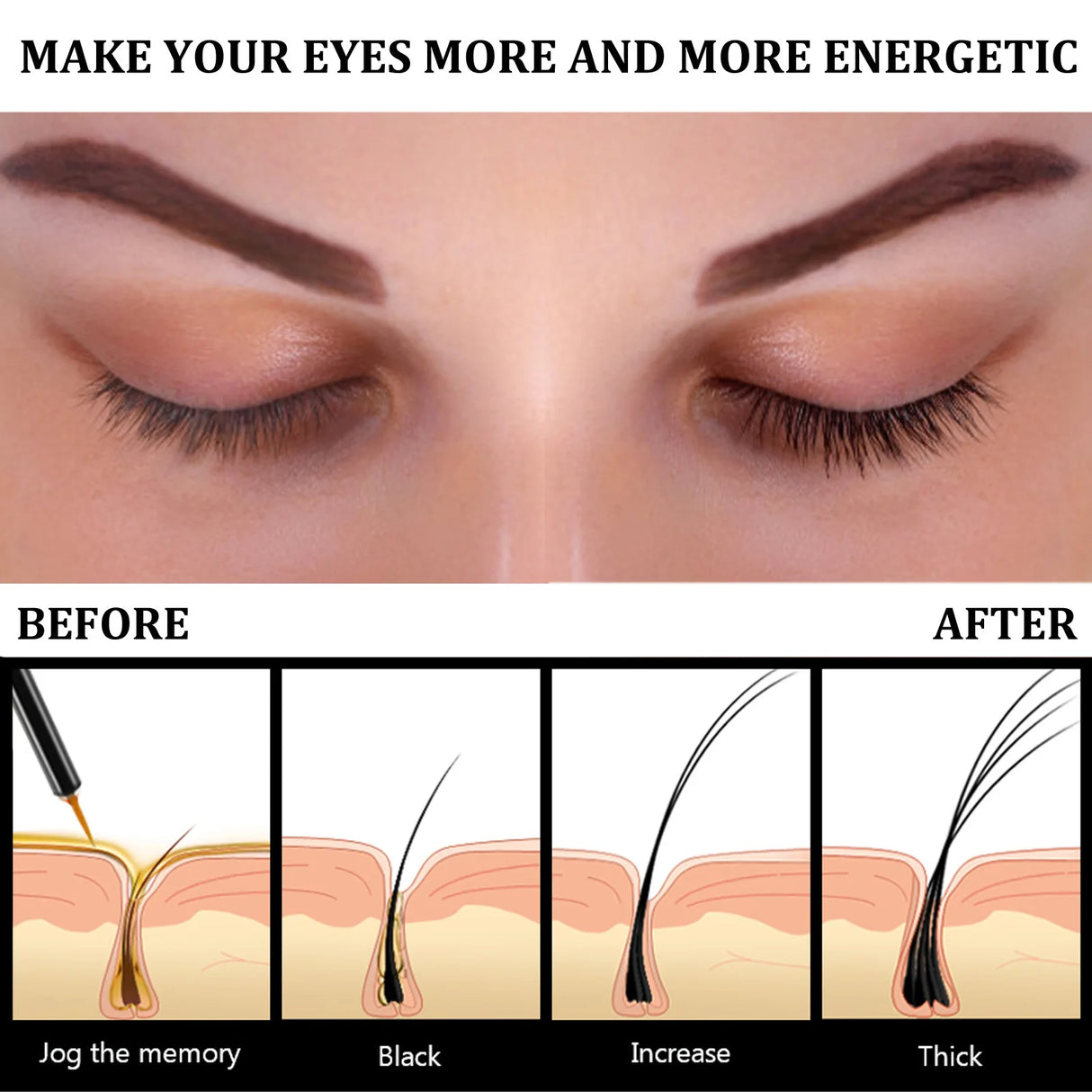 Eyelash Enhancer Serum Curls Hair Thickener Strengthen Eyelash Mascara Lengthening 7 Day Eyelash Growth Serum for Eyebrows 3ml