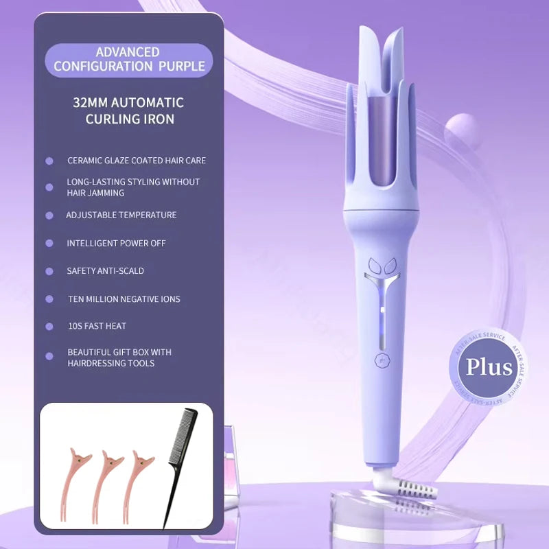 Automatic Curling Iron 32 mm Big Roll Anion Ceramic Hair Curler 4-Speed Adjustable Fast Heating Fashion Styling Tools