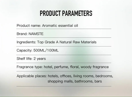 NAMSTE 500ml luxury Essential Oils Pure Natural for Diffuser humidifier Aromatherapy Jasmine Orchid Aroma Oil perfume spray