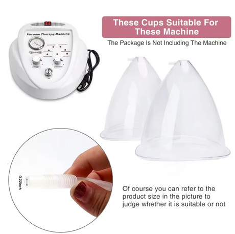 2pcs180/150ml Breast Enlargement Cupping Hip Lifting Buttock Vacuum Pump Suction Replacement Enhancer Massage Cup with Hose Set