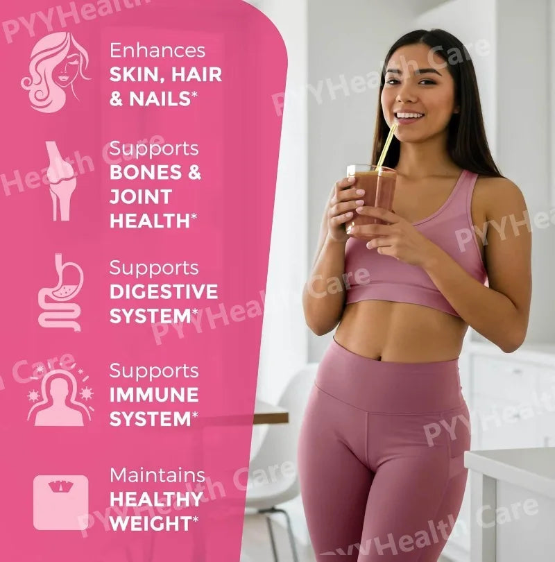 Multi Collagen Peptides Powder – Types I, II, III, V, X, Hydrolyzed Collagen for Women 99% Absorption Skin Hair Nails Joints