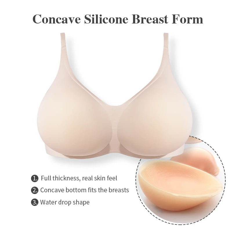 LERVANLA Silicone Breasts Pads Forms Pads Chest Women's Fake Boobs Enhancement Magnify Underwear 2-in-1Breast Becomes Big