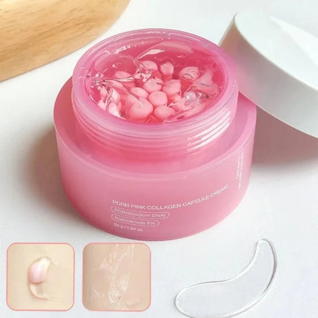 PDRN Collagen Capsule Cream Face Moisturizer Lightweight Cream With Niacinamide For Uneven Skin Tone Korean Skin Care