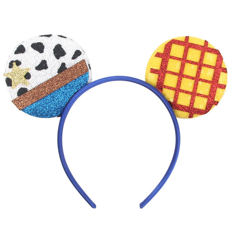 Newest Festival Party Cosplay Mouse Ears Headband 3.3" Ears Glitter Hairband Without Bow For Boys DIY Cartoon Hair Accessories