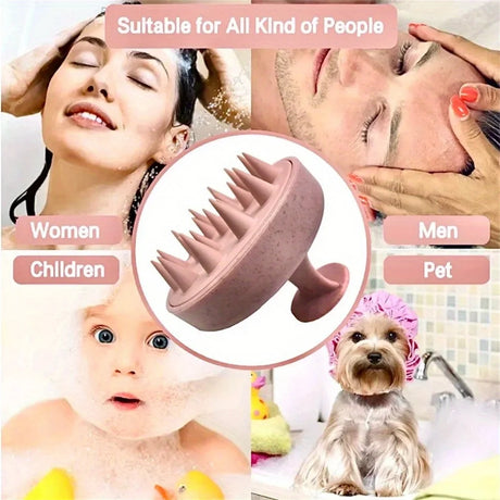 1pc Silicone Shampoo Brush Body Massage Brush Bath Shower Brush Salon Hairdressing Tool Scalp Massage Comb Hair Washing Brush