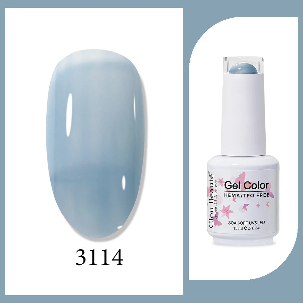 Clou Beaute Gel Color Hema TPO Free 15ml Gel Nail Varnish Soak Off UV Gel Polish Nail Art Manicure Lacquer Nail Art Jelly Gel