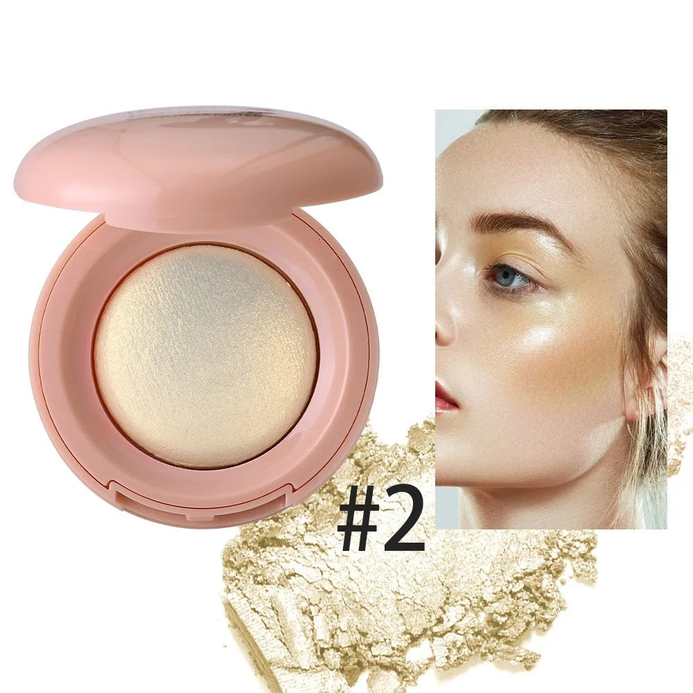 3D Face Highlighter Powder Instant Silky Baked Shimmer Illuminator Makeup Natural Glossy Brighten Contouring Glitter High Gloss