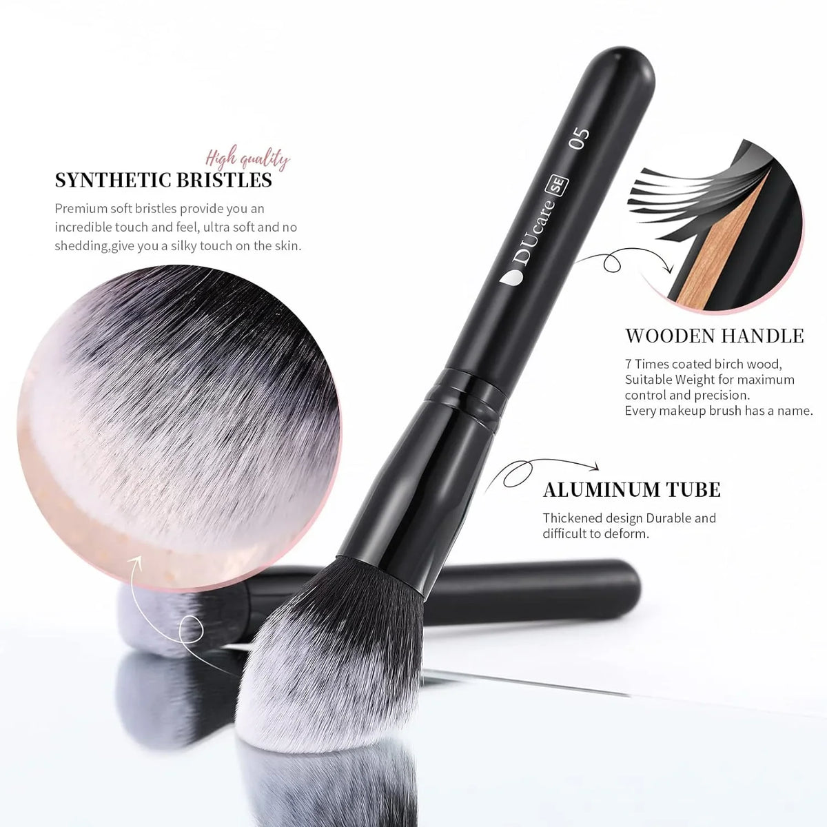 DUcare Black Makeup Brush Professional Makeup Eyeshadow Foundation Powder Soft Synthetic Hair Makeup Brushes Brochas Maquillaje