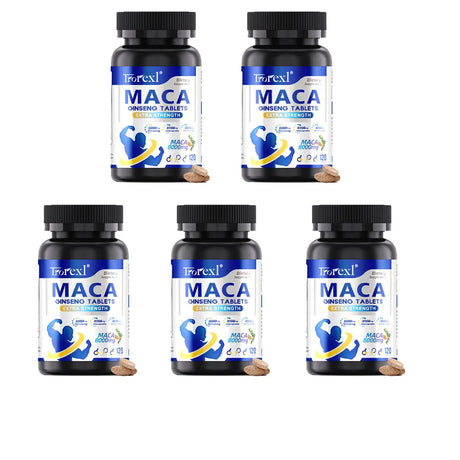 120 Caps MACA Ashwagandha Ginseng Natural Morning Stamina & Boost Flow Enhancer Immune Support | Kosher/Halal Certified