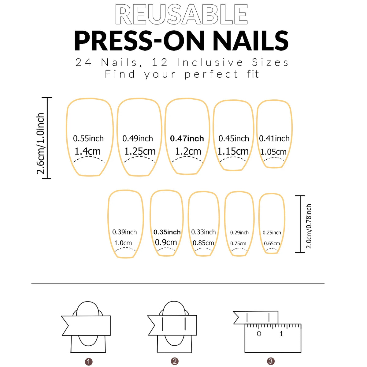 24pcs Upgrade Your Look With White Gradient Almond False Nails 1pc Nail File & 1Nail Glue Sticker Kit Nails