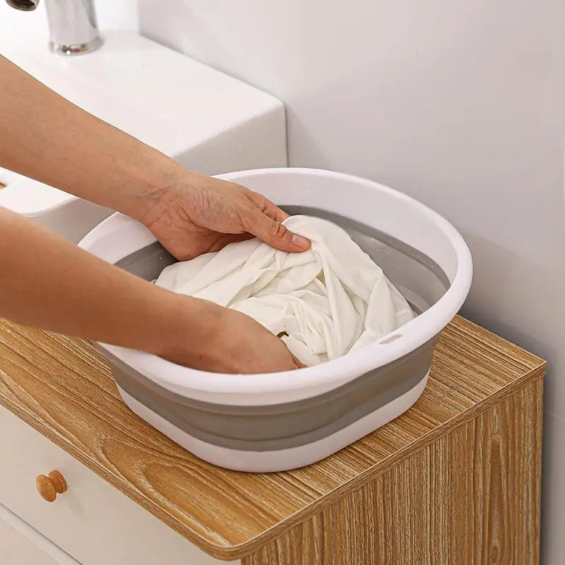 Large Foldable Portable Plastic Compression Washbasin, Suitable For Home, Travel Laundry, Washing Vegetables