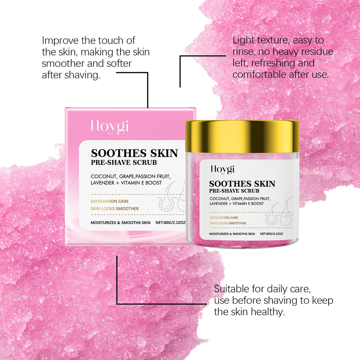 Pre-Shave & Exfoliating Body Scrub Remove Dead Skin Smoothing Moisturizing Gentle Cleansing Pre-Shave Care Smooths Skin Texture