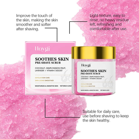 Pre-Shave & Exfoliating Body Scrub Remove Dead Skin Smoothing Moisturizing Gentle Cleansing Pre-Shave Care Smooths Skin Texture