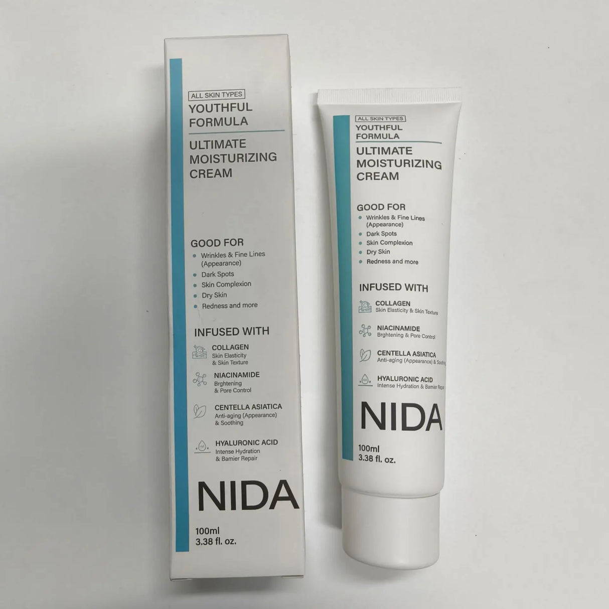 Korea NIDA Skin Care Kit - Ultimate Moisturizing Cream, Retinol Probiotic Eye Cream, TXA Renewal Essence, For All Skin Types