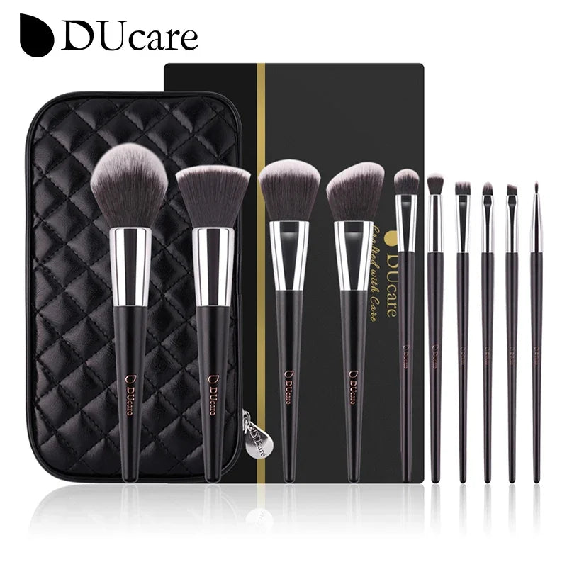 DUcare Black Makeup Brush Professional Makeup Eyeshadow Foundation Powder Soft Synthetic Hair Makeup Brushes Brochas Maquillaje