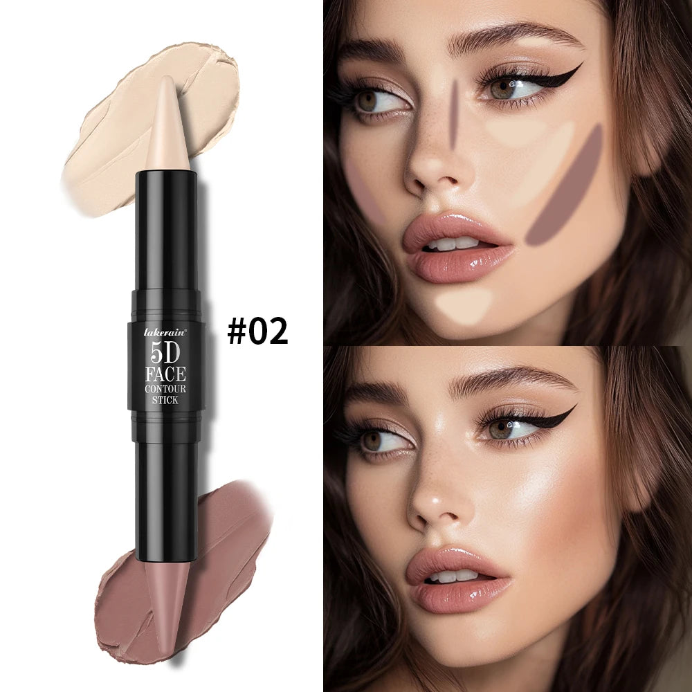 Dual Head Contour Highlighter Stick Sculpt V Face Nose Shadow Concealer Waterproof Long Lasting Smooth Blending Facial Makeup Cosmetics