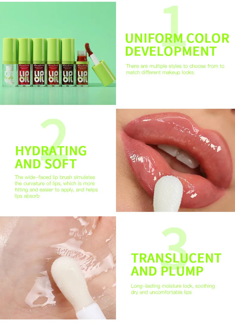 Water gloss mirror oily lip gloss lipstick with long-lasting color retention and non stick cup nude color lip essential oil