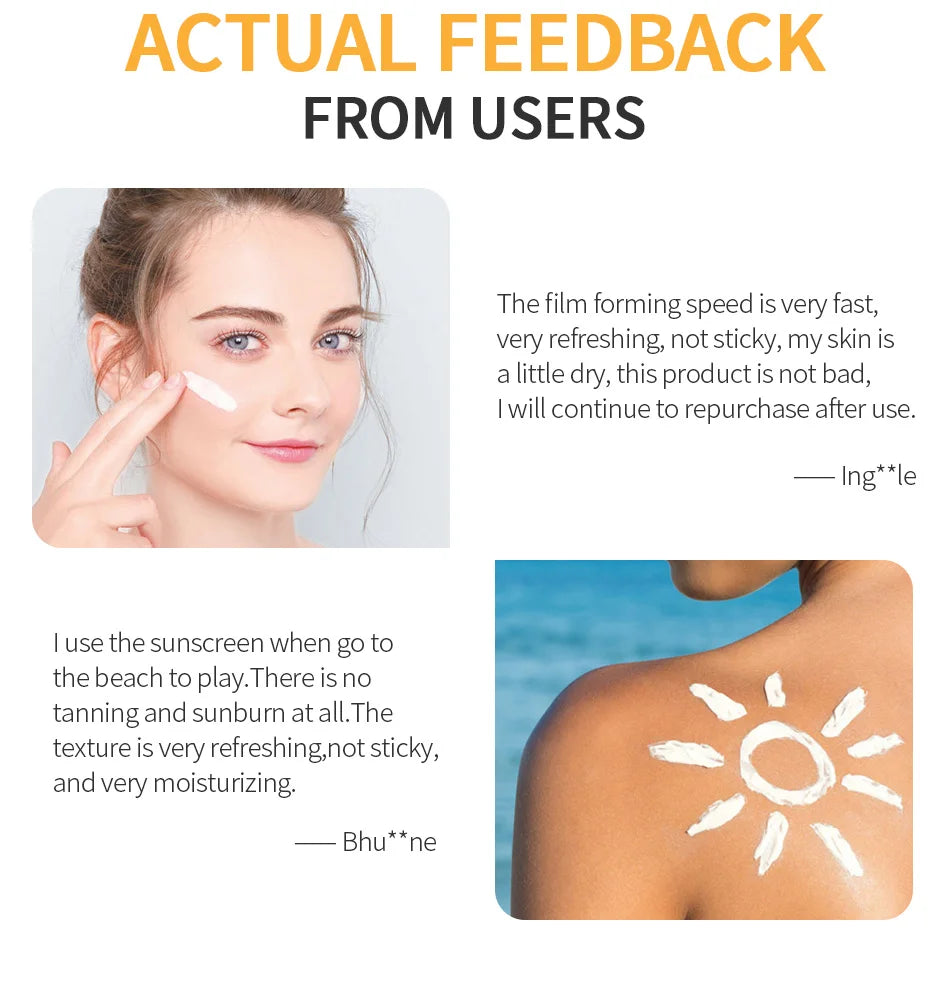 MSLAM Whitening Sun Cream Facial Body Sunscreen Sunblock Skin Protective Cream Anti-Aging Oil-control Moisturizing SPF 50