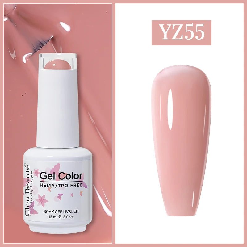 Clou Beaute Gel Nail Polish Neon Brown Royal Blue Red Green Pastal Nude Nail Art Varnishes Gel Lacquer HEMA/TPO FREE UV Gel Nail