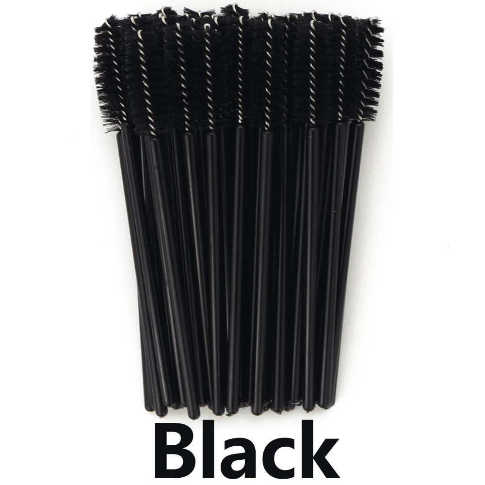 ANNAFRIS 50Pcs Disposable Eyelash Brush Soft Head Crystal Eyebrow Brush Lash Extension Brush Mascara Wand Makeup Tool