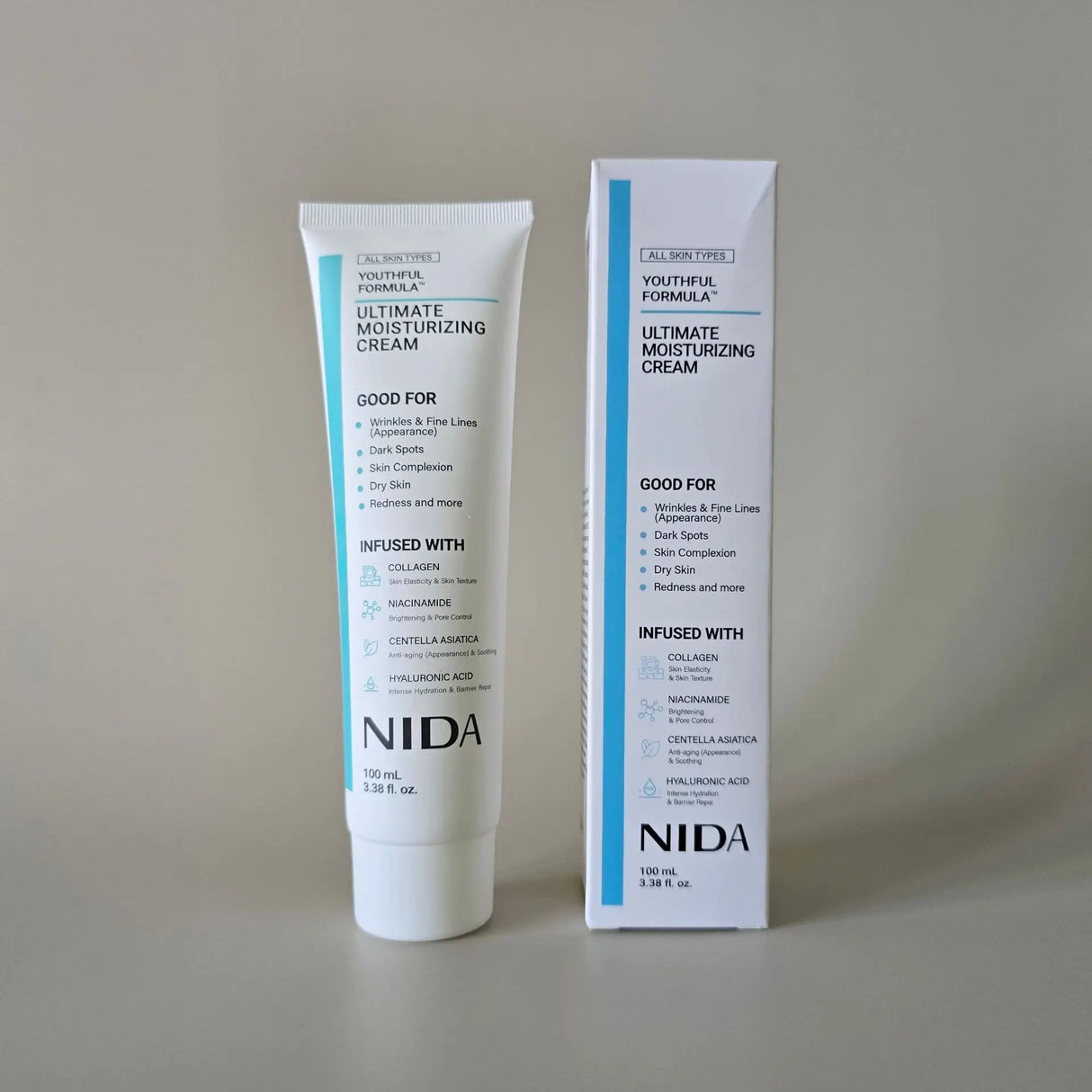 Korea NIDA Skin Care Kit - Ultimate Moisturizing Cream, Retinol Probiotic Eye Cream, TXA Renewal Essence, For All Skin Types