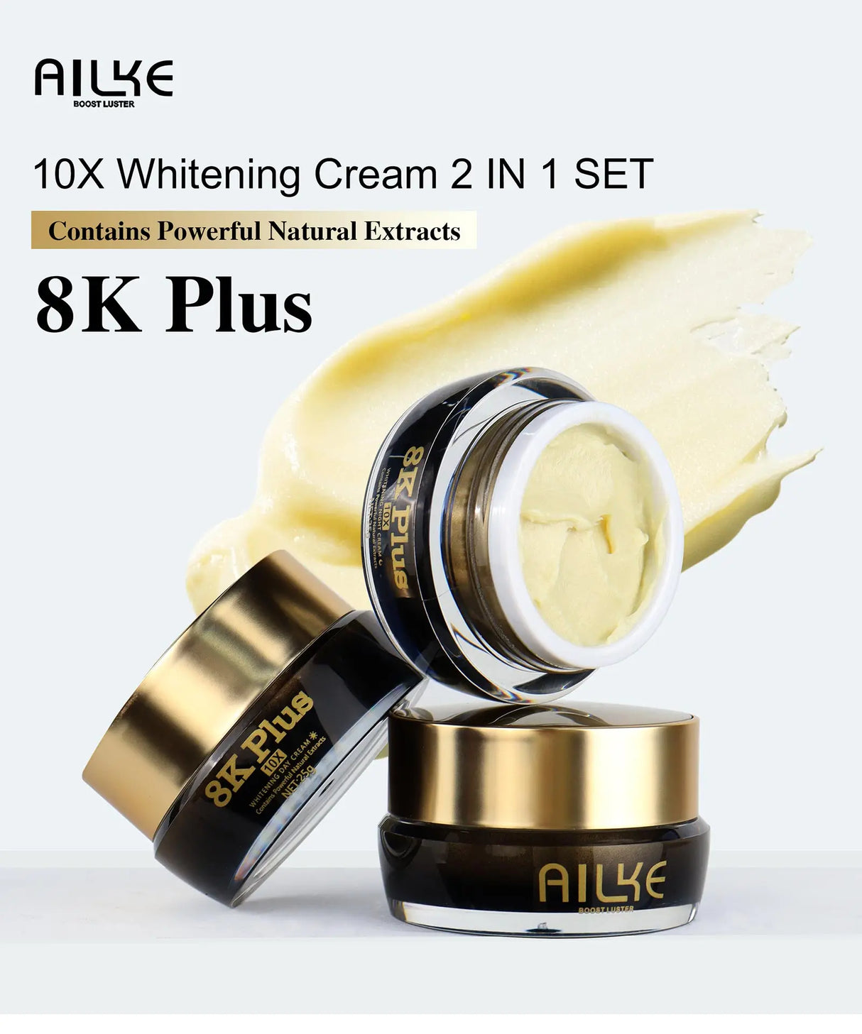AILKE Whitening Face Cream, Day and Night Facial Cream, Lightening with Kojic Acid, Reduce Wrinkles, Freckles, Black Spots