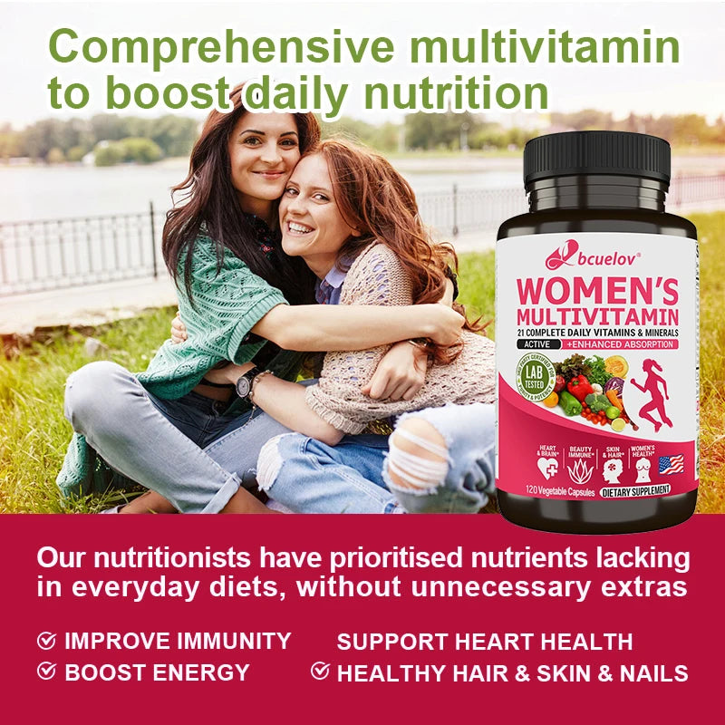 Women's Multivitamin Capsules - Supports Immune Function, Energy and Metabolism, Brain Function and Mood, 120 Capsules