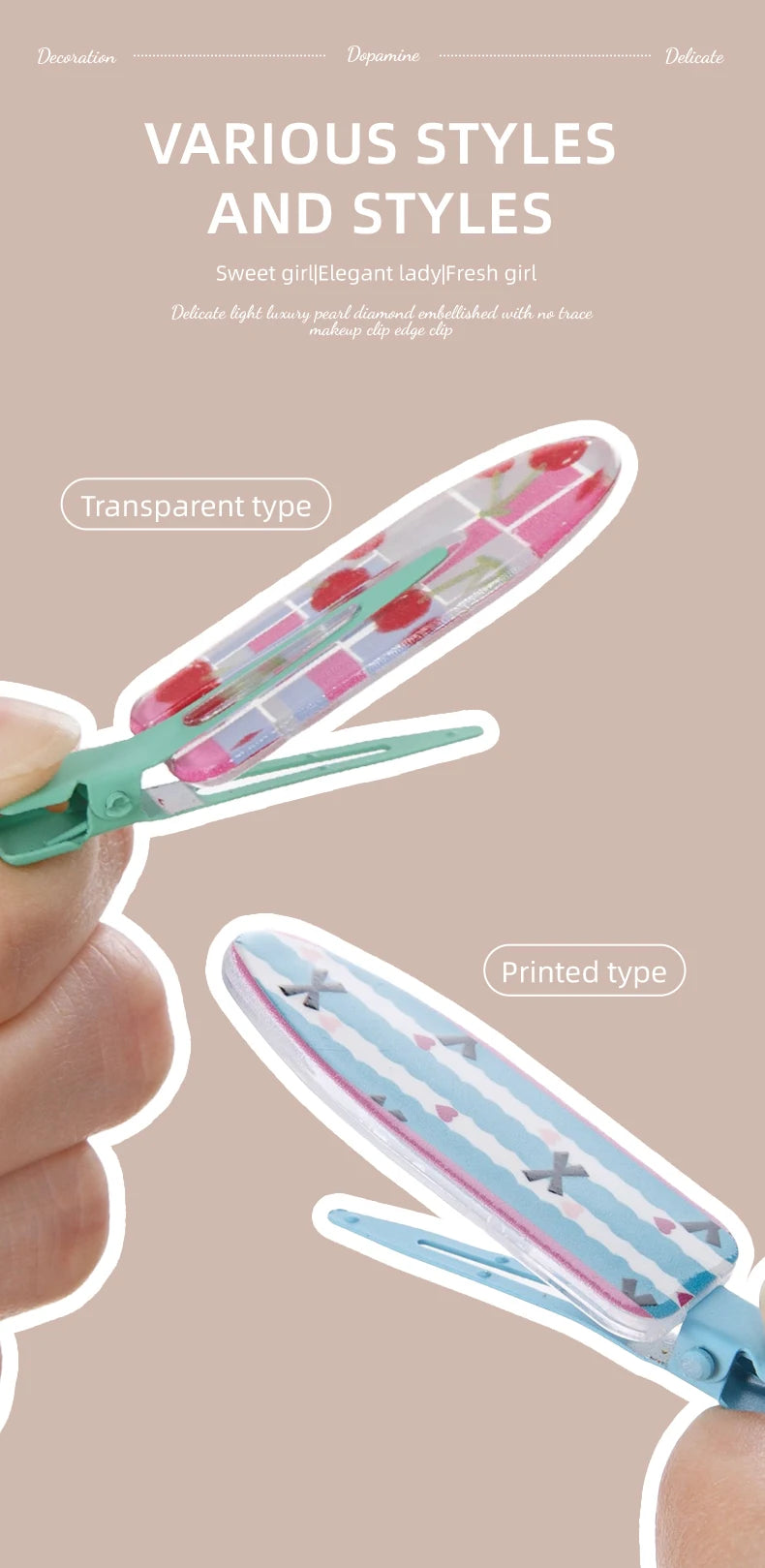 10pcs Candy Color Fruit Hair Bang Clip Summer Hairpin No Crease Hair Side Clamp For Girls Beauty Styling Accessories Set