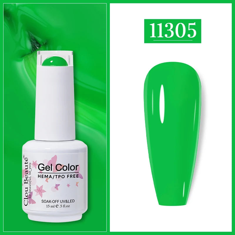 Clou Beaute Gel Nail Polish Neon Brown Royal Blue Red Green Pastal Nude Nail Art Varnishes Gel Lacquer HEMA/TPO FREE UV Gel Nail