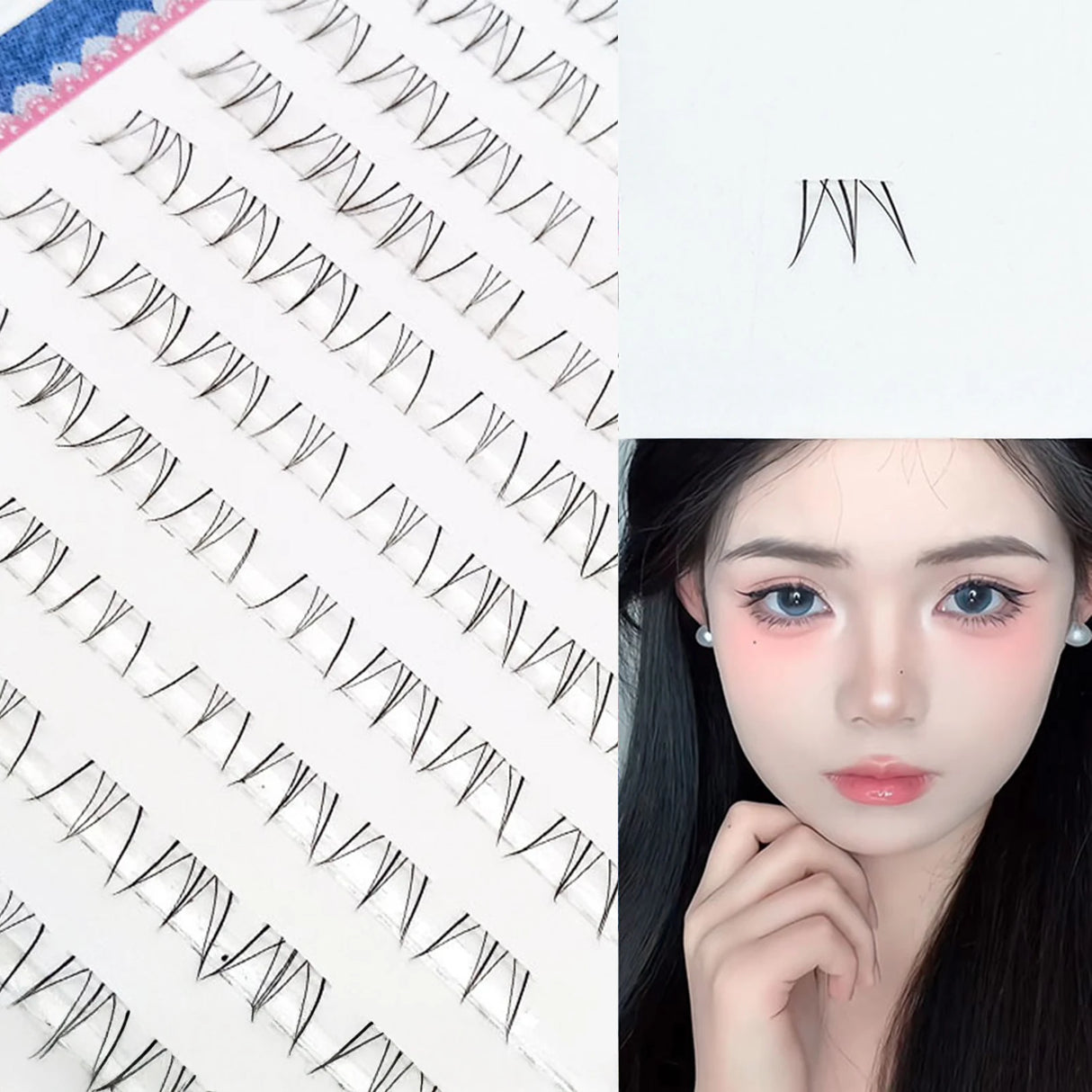 6-7mm ACE Dense Cat Korean Lower Eyelashes Air Fairy Fake Eyelash Segmented Natural Under Lashes Extension Manga Eye Makeup Tool