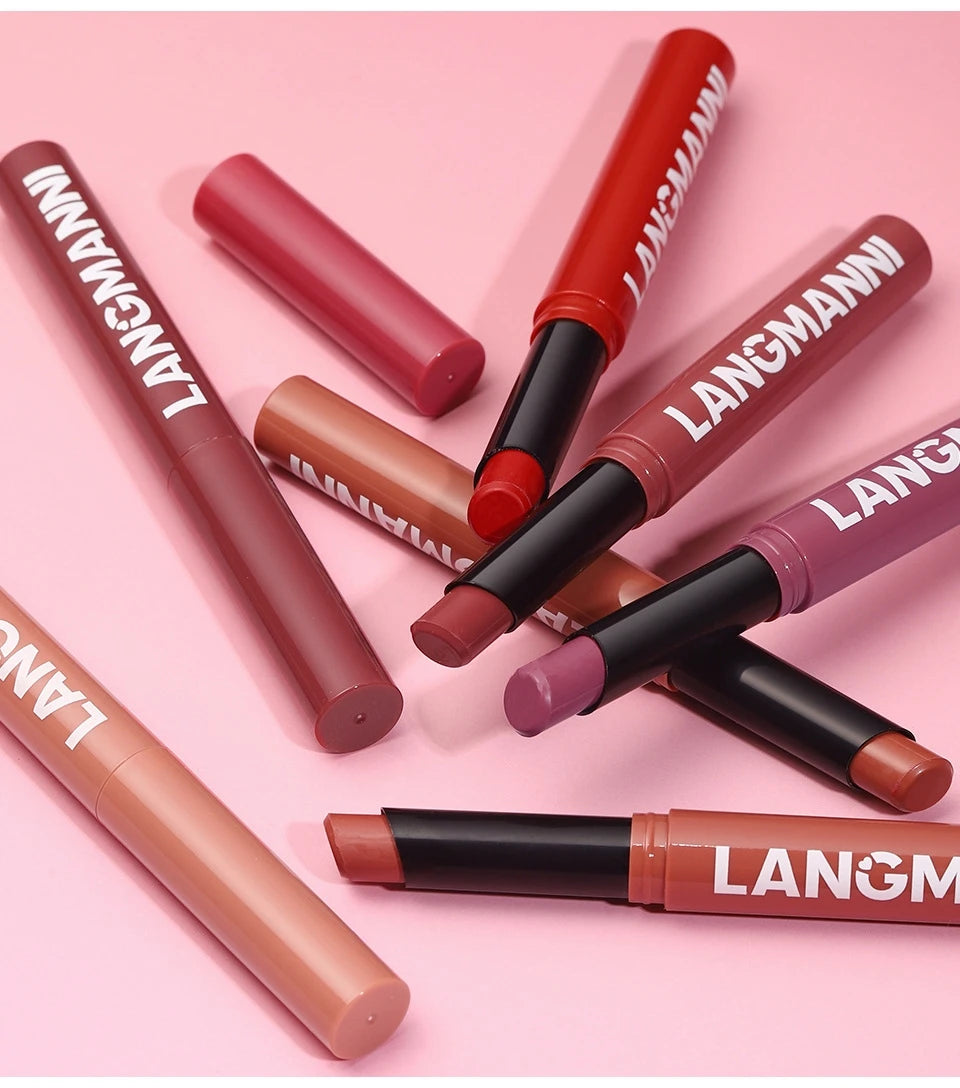 12 Colors Nude Matte Lipstick Waterproof Lip Sticks Not Fading Sexy Red Velvet for Women Make Up Long Lasting Lip Cosmetics