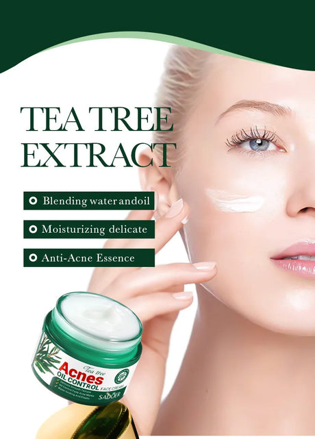 SADOER Tea Tree Acne Removing Face Cream Anti Acne Hydrating Oil Control Moisturizing Facial Creams Face Skin Care Products