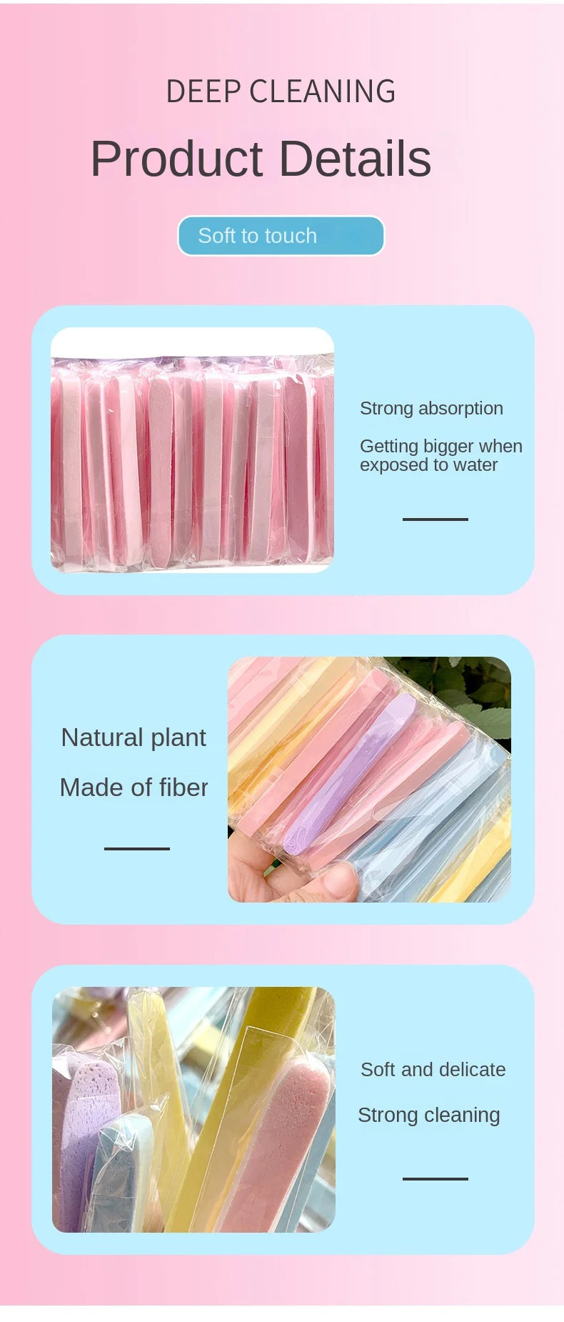 10/50pc Compressed Face Wash Wash Face Sponge Clean Face Disposable Powder Puff Face Cleansing Cotton Pad Cleansing Beauty Strip