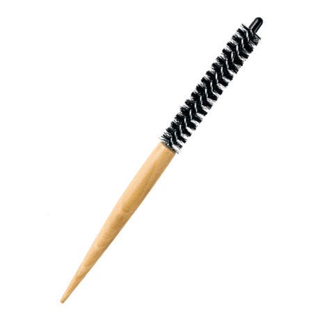 Small Round Hair Brush Wooden Handle Mini Round Hair Styling Brush for Short Hair Blow Drying