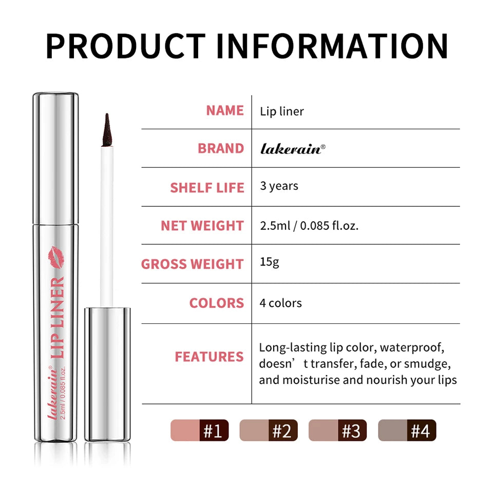 Lip Liner With Peel Off Lip Stain Tattoo Long Lasting Waterproof Transfer Proof Smudge Proof Matte Finish Lip Cosmetic Pencil
