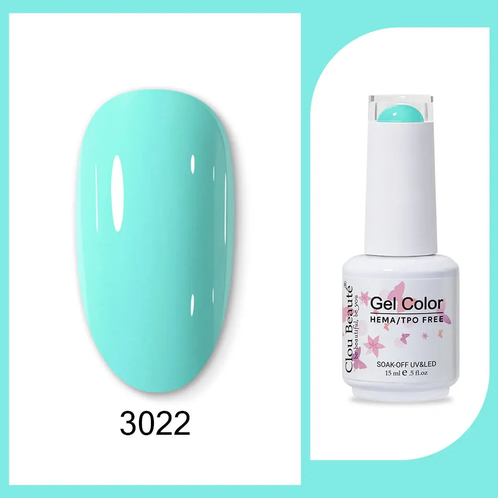 Clou Beaute Gel Color Hema TPO Free 15ml Gel Nail Varnish Soak Off UV Gel Polish Nail Art Manicure Lacquer Nail Art Jelly Gel