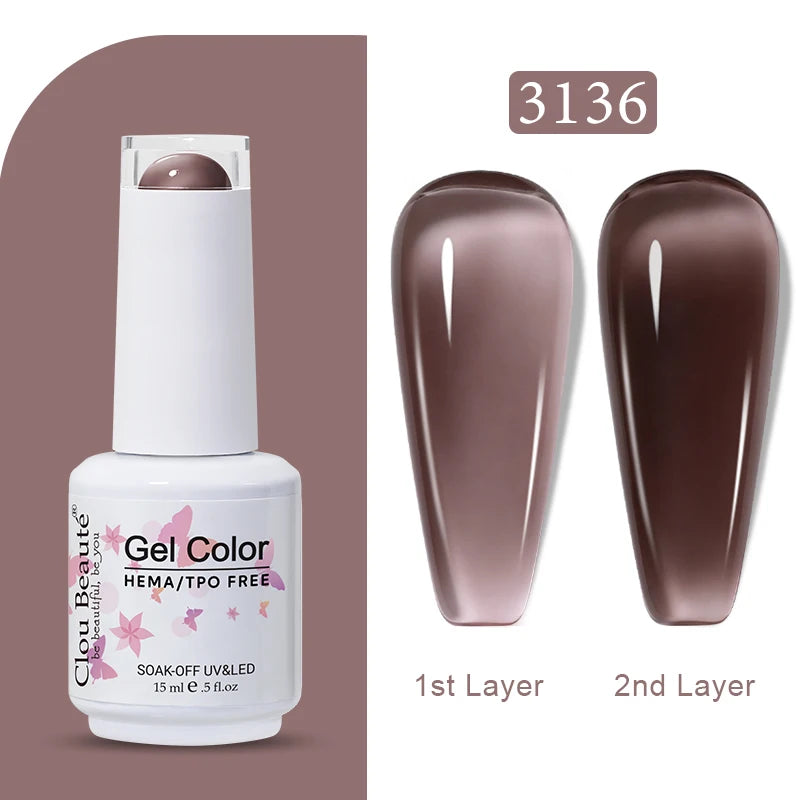 Clou Beaute Jelly Color UV Gel Manicure Summer Pink Nude Gel Nail Rainbow Nail Supplies For Professionals Semi-permanent Varnish