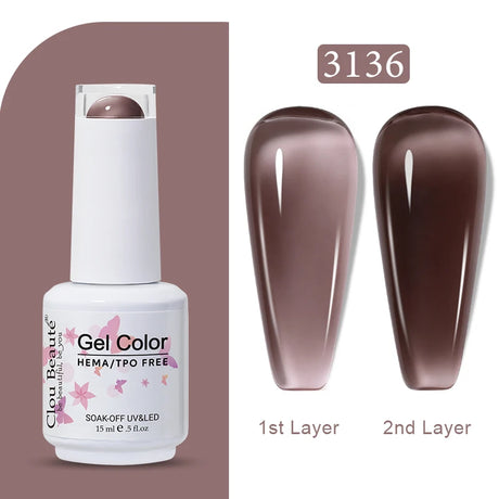 Clou Beaute Jelly Color UV Gel Manicure Summer Pink Nude Gel Nail Rainbow Nail Supplies For Professionals Semi-permanent Varnish