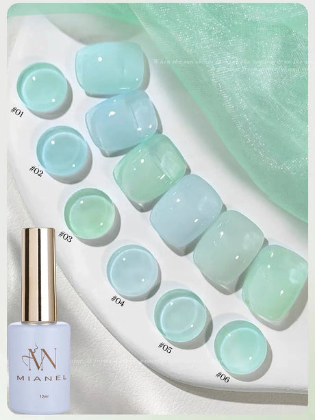 MN 12ML Selling Mint Mambo Gel Nail Polish ilky Green Blue-green Series Gel Polish Blue Nails Green Nail Summer Nail Spring Nail