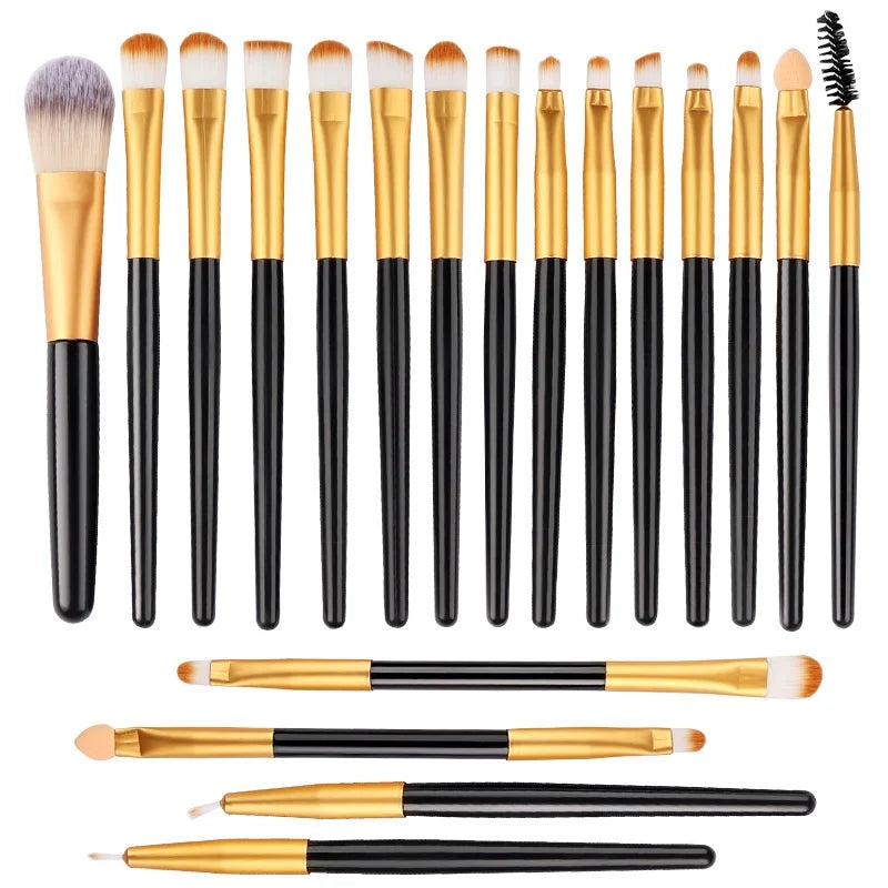 20PCS Eye Shadow Makeup Brush Set Concealer Brush Eye Cosmetic Soft Bristles Eyebrow Eyeliner Brush Portable Beauty Makeup Tools